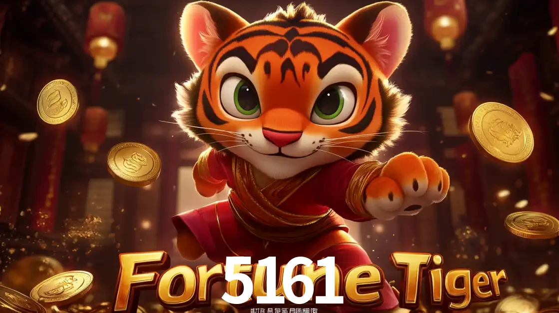 O carismático mascote do jogo de slot Fortune Tiger, um tigre fofo em pose de artes marciais, pronto para trazer sorte e multiplicadores de ganhos no cassino online 5161.
